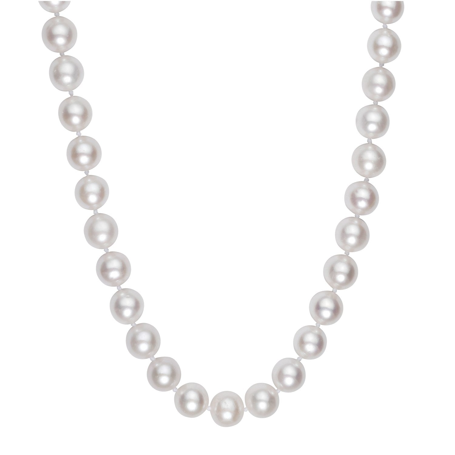 Pearl Necklace with Ball Clasp in 14K Yellow Gold in a sleek high-contrast midnight luxury editorial style